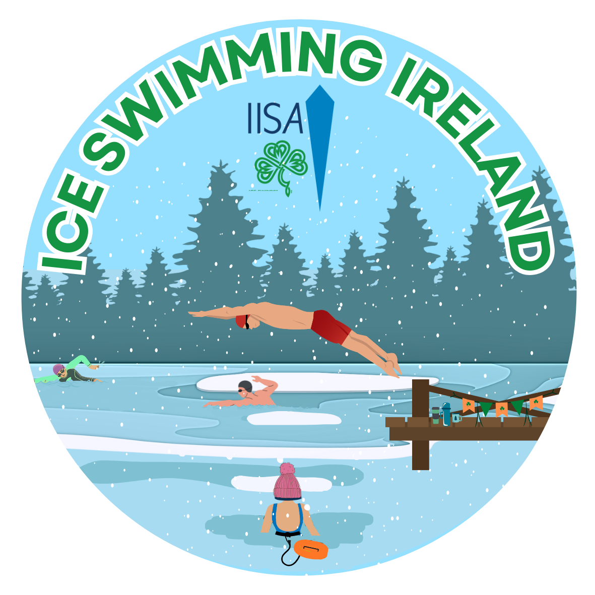 ICE SWIMMING IRELAND BUMPER STICKER