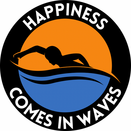 Car Window Sticker - Happiness Comes In Waves