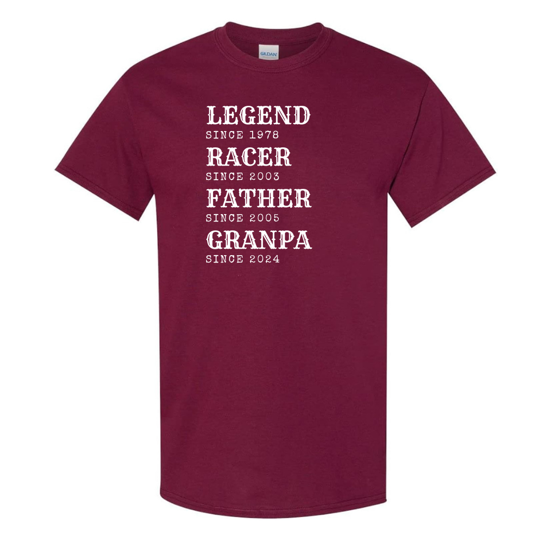 Father's Day T-Shirt - Maroon and White