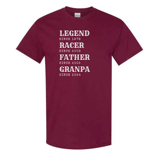 Father's Day T-Shirt - Maroon and White