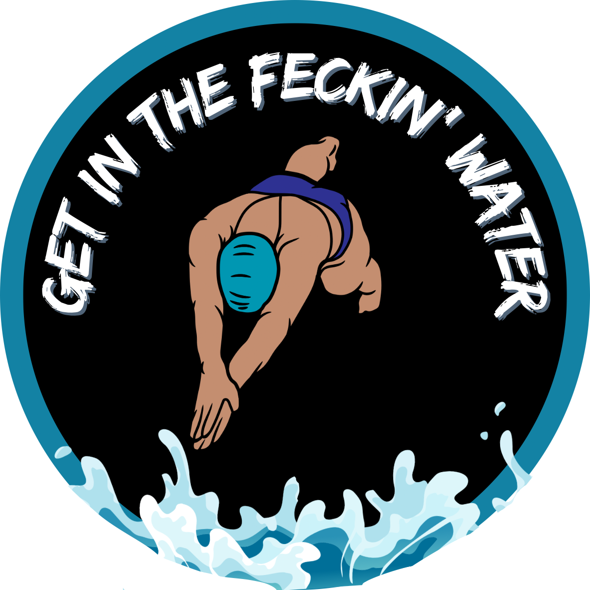 Car Window Sticker - Get In The Feckin' Water